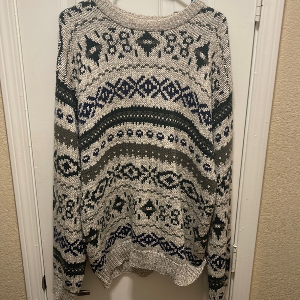 Cotton striped woven sweater